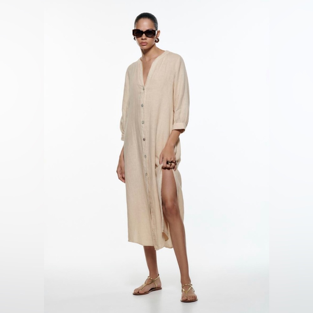 Linen Tunic Dress NWT Zara